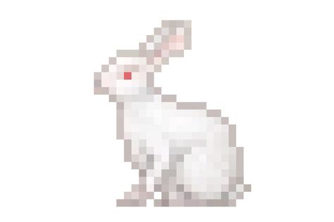 Bunny Rabbit Small Bunny Pixel Art, Bunny Grid Pattern, Rabbit Grid Pattern, Pixel Bunny, Rabbit Pixel Art, Bunny Pixel Art Gif, Bunny Pixel Art, Pixel Nature, Rabbit Perler Bead Pattern