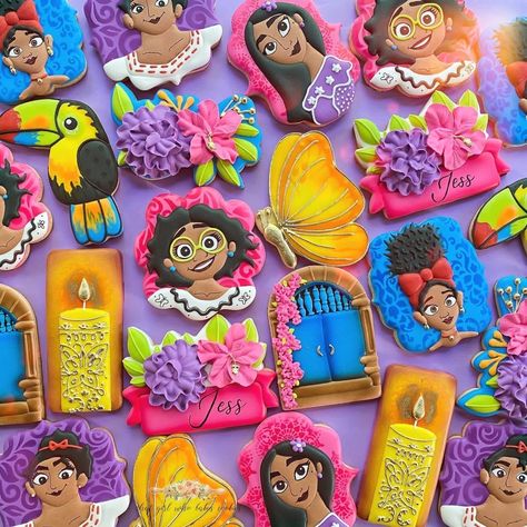 Encanto Cookies, Encanto Birthday, Encanto Party, Disney Cookies, Disney Encanto, Icing Cookies, Fancy Cakes, Birthday Cookies, Royal Icing Cookies