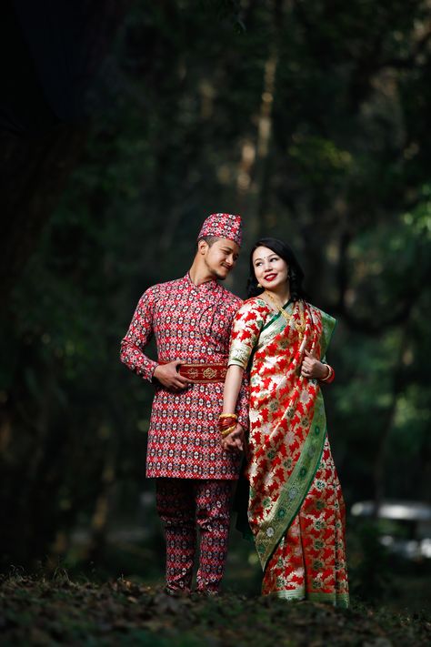 Newari wedding ... Newari Wedding, Nepali Dress, Nepali Wedding, Beach At Night, Indian Wedding Photos, Wedding Couple Poses, Couple Photoshoot Poses, Couple Photoshoot, Pre Wedding Photos