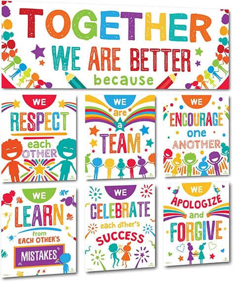 Teamwork Bulletin Boards, Work Bulletin Boards, Classroom Banner, School Displays, Bulletin Board Sets, Bulletin Board Display, Classroom Bulletin Boards, School Bulletin Boards, After School Program