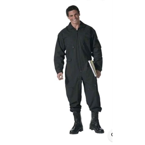 This Rothco Flight Suit Is A Classic Military-Style Jumpsuit, Perfect For Work Or Utility Wear. The Suit Features A Sturdy Zipper Closure And Is Made From A Cotton/Polyester Blend In Solid Black Color. It Is Machine Washable And Comes In A Size Xl With A Chest Size Of 50 Inches. The Suit Has Accents In The Form Of A Zipper, And It Has A Regular Fit Suitable For Men. The Suit Is Brand New, Without Tags, And Is Perfect For Anyone Who Wants A Comfortable And Durable Jumpsuit For Work. Chest - 50" W Jumpsuit For Work, Coverall Men, Utility Wear, Tactical Uniforms, Hollister Sweatpants, Work Coveralls, Sweatpants Nike, Utility Jumpsuit, Flight Suit