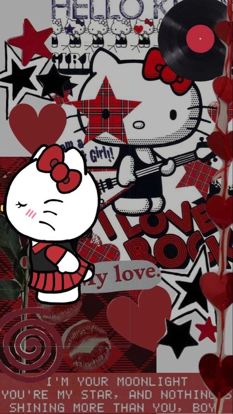 Punk Hello Kitty Wallpaper, Cute Wallpaper Hello Kitty, Emo Hello Kitty Pfp, Sanrio Wallpapers, Hello Kitty Funny, Pink Hello Kitty Wallpaper Iphone, Y2k Hello Kitty, Hello Kitty Photos, Hello Kitty Wallpaper Hd