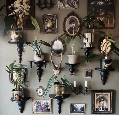 Sitting Room Ideas Boho, Goth Hallway, Gothic Maximalism, Maximalism Bedroom, Room References, Moody Maximalist, Witchy Bedroom, Goth House, Gothic Kitchen