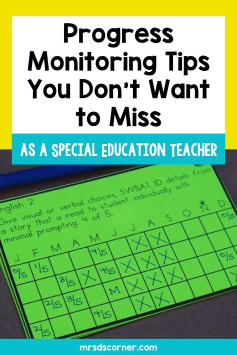 Special education teachers, here are 20 practical progress monitoring tips, tools and strategies for your special education classroom. These progress monitoring hacks will help you set goals and objectives for progress monitoring, streamline progress monitoring, learn how to use digital forms for data collection, use rubrics in special education, and collaborate with the IEP team. Learn all about progress monitoring here. Progress Monitoring Forms Free, Special Education Resource Teacher, Special Education Data Collection, Iep Data Collection, Instructional Coaching Tools, Progress Monitoring Special Education, Data Collection Special Education, Middle School Special Education, Classroom Assessment