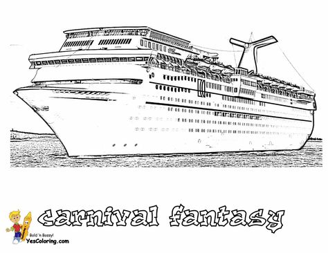 Cruise Ship Coloring Pages, Ship Coloring Pages, Cruse Ship, Transportation For Kids, Carnival Cruise Ships, Legacy Projects, Dragon Coloring Page, Cruise Liner, Boy Face