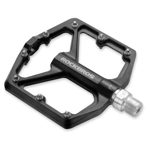 ROCKBROS Mountain Bike Pedals MTB Pedals Bicycle Flat Pedals Aluminum 9/16" Sealed Bearing Lightweight Platform for Road Moun Mtb Pedals, Dirt Jumper, Bicycle Pedals, Road Mountain, Unicycle, Mtb Bike Mountain, Track Bike, Hybrid Bike, Commuter Bike