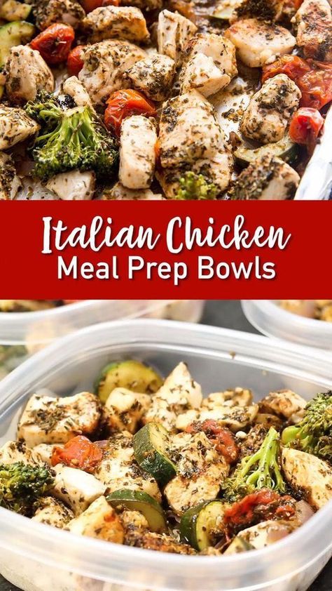 Eat Meal Prep, Chicken Meal Prep Bowls, Meal Prep Plan, Meal Prep Plans, Prep Bowls, Chicken Meal Prep, Italian Chicken, Meal Prep Bowls, Lunch Meal Prep