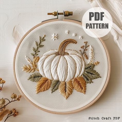 DESCRIPTION Create a beautiful autumn pumpkin scene with this hand embroidery pattern. Perfect for your embroidery hoop and stitching projects. Instant download pattern available. Let's stitch! YOUR DOWNLOAD INCLUDES: ~ Printable PDF pattern in 6 sizes: 3,4,5,6,7 and 8 inches, giving you the flexibility to adapt it to your projects. ~ Beginner's Guide - Hand Embroidery - Exclusive, Printable embroidery planner: with complete DMC color chart, Project tracker pages,Weekly and Yearly project pages, Embroidery Patterns Name, Etsy Embroidery Patterns, Fall Hand Embroidery Patterns, Seasonal Embroidery Patterns, Thanksgiving Hand Embroidery, Free Fall Embroidery Patterns, Spring Embroidery Ideas, Fall Flower Embroidery, Pumpkin Embroidery Designs