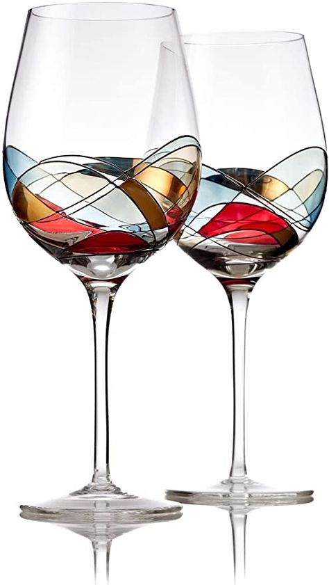 Gifts Ideas For Women, Unique Wine Glasses, Paint And Drink, Hand Painted Wine Glasses, Red Wine Glasses, Woman Wine, Painted Wine Glasses, Stemless Wine Glasses, Wine Lover