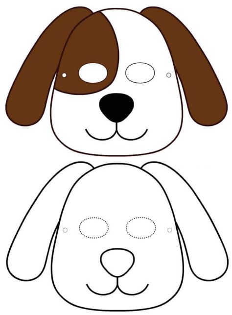 Animal Mask Templates, School Picture Frames, Animal Masks For Kids, Treats Halloween, Chinese Crafts, Dog Mask, Felt Crafts Patterns, Masks Crafts, Sewing Stuffed Animals