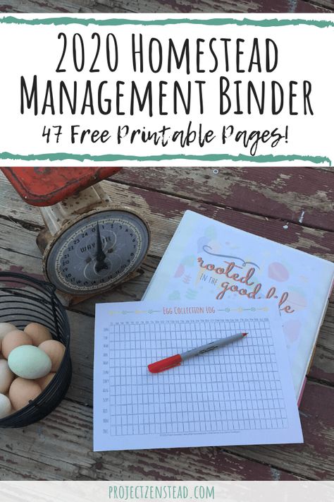 2020 Homestead Management Printable Binder - Rooted Revival aka. Project Zenstead Farm Management Printables, Homesteading Organization, Diy Homestead Projects, Homesteading Binder, Homesteading Printables, Homestead Management, Homestead Planner, Homesteading Diy Projects, Homesteading Tips