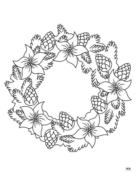 Get your kids into the festive Christmas season with these FREE printable Christmas wreath coloring pages. Choose from 25 unique pages. Print from home! Advent Wreath Coloring Page, Christmas Punch Art, Santa Coloring Pages Free Printable, Christmas Wreath Coloring Pages, Christmas Wreath Drawing, Wreath Coloring Pages, Christmas Coloring Pages Free Printable, Christmas Coloring Pages For Adults, Christmas Draw