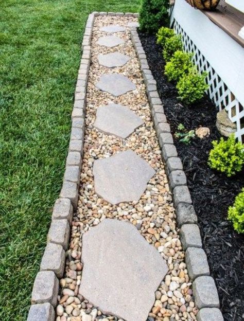 DIY Walkways - DIY Garden Paver Walkway - Do It Yourself Walkway Ideas for Paths to The Front Door and Backyard - Cheap and Easy Pavers and Concrete Path and Stepping Stones - Wood and Edging, Lights, Backyard and Patio Walks With Gravel, Sand, Dirt and Brick http://diyjoy.com/diy-walkways Walkways Ideas, Garden Pavers, Backyard Walkway, Concrete Patios, Walkway Design, Paver Walkway, Gravel Patio, Outdoor Path, Cheap Patio