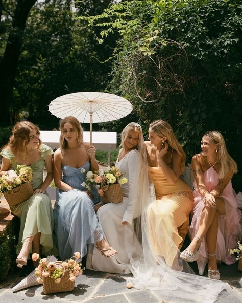 Here's your sign to consider the brilliant combination of parasols and pastels for your wedding design! ✨💍If you're looking to create a… | Instagram Wedding Umbrellas, Cheap Bridesmaid, Color Caramelo, Garden Party Wedding, Dresses Cheap, Cheap Bridesmaid Dresses, Pastel Wedding, Wedding Mood Board, Wedding Mood