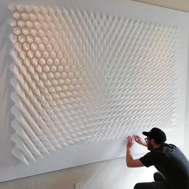 New Geometric Paper Sculptures from Matthew Shlian Matthew Shlian, Matt Shlian, Art On Wall, Art On The Wall, Photowall Ideas, Paper Engineering, Paper Sculptures, Folding Origami, Geometric Sculpture