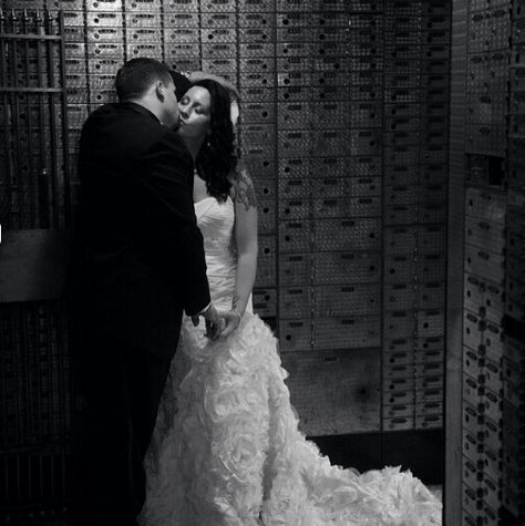 Old bank vault wedding photo shoot Bank Vault Photoshoot, Old Bank Vault, Bank Vault, Wedding Photo Shoot, Wedding Pic, Vaulting, Pic Ideas, Wedding Photoshoot, Photography Photos