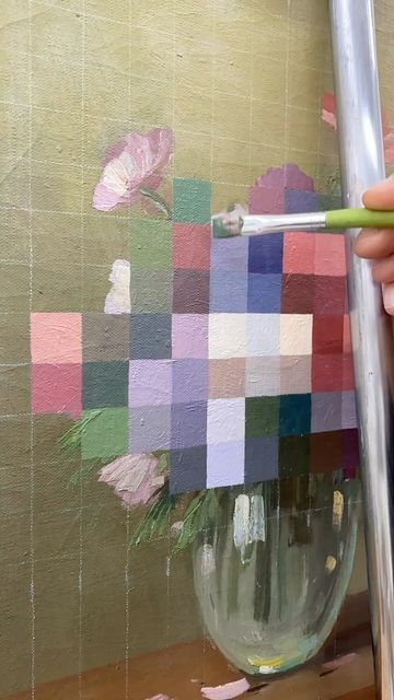 Pixelated Painting, Pixelated Flower, Sellable Art, Pixel Painting, A Level Art, Art Inspiration Painting, Painting Art Projects, Art Themes, Canvas Art Painting