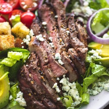 Black n' Blue Grilled Steak Salad | www.lecremedelacrumb.com Black And Blue Steak, Blue Steak, Homemade Blue Cheese Dressing, Homemade Blue Cheese, Steak Salad Recipe, Grilled Steak Salad, Meat Salad, Grilled Steak Recipes, Blue Cheese Dressing