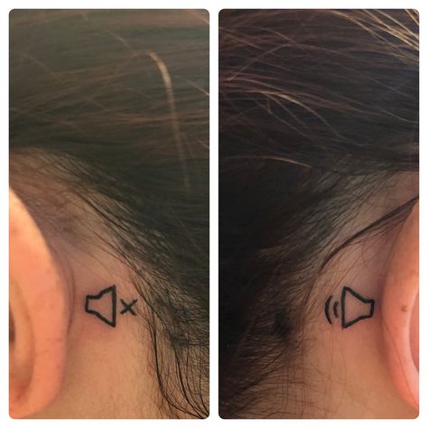 My deaf tattoo. I have no hearing my in left ear. Deaf Symbol Tattoo, Hearing Impaired Tattoo, Deaf Tattoo Ideas Ears, Deaf Ear Tattoo, Hearing Aid Tattoo Ideas, Hearing Aid Tattoo, Deaf Tattoo Ideas, Deaf Tattoo, Henna Ankle