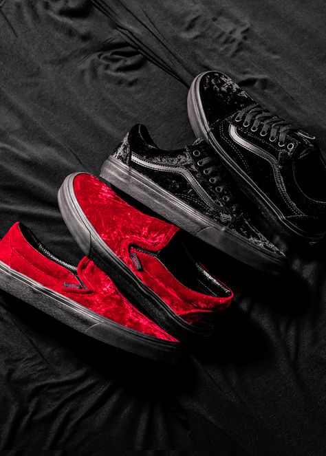 Vans Velvet Pack Velvet Vans, Goth Stuff, Pointy Shoes, Fashion Guide, Swag Shoes, Prom Shoes, Birthday Wishlist, Beach Photoshoot, Working Woman