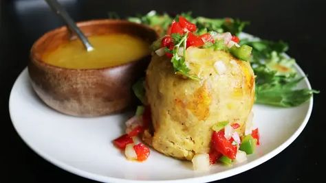 Chinese Chicken Curry Recipe by Tasty Vegan Mofongo, Chinese Chicken Curry, Mojo Sauce, Green Plantains, Daniel Fast Recipes, Chicken Curry Recipe, Adobo Seasoning, Chinese Chicken, Plantains Fried