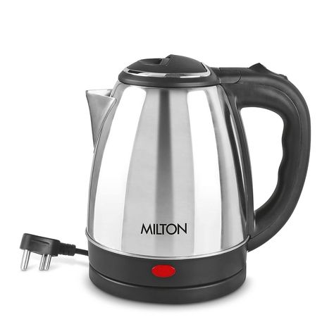 Milton Euroline Go Electro 1.5 Stainless Steel Electric Kettle, 1 Piece, (1.5 Litres), Silver | Power Indicator | 1500 Watts | Auto Cut-off | Detachable 360 Degree Connector | Boiler for Water : Amazon.in: Home & Kitchen Stainless Steel Kettle, Water Powers, Vinegar And Water, Six Month, Instant Noodles, How To Make Coffee, How To Make Tea, Tea Kettle, Steel Water Bottle