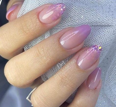 Speak Now Nails, Purple And Gold Nails, Lila Nails, Unghie Sfumate, Lilac Nails, Hello Nails, Blush Nails, Cute Gel Nails, Thanksgiving Nails