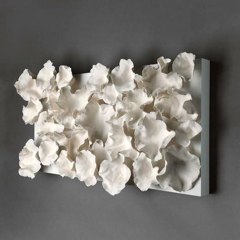 Anna Kasabian Porcelain, Fine Art Porcelain Sculpture Ceramic Wall Art Sculpture, Coral Wall Art, Porcelain Sculpture, Cement Art, Holly Hunt, Clay Wall Art, Ceramic Wall Art, Concrete Art, Clay Wall