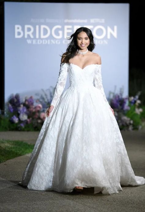 Costume Designer Lyn Paolo Debuts ‘Bridgerton’ Wedding Gowns Bridgerton Wedding Dress, Bridgerton Wedding, Ball Photos, Daphne Dress, Allure Bridals, Costume Designer, Mauve Dress, Allure Bridal, Wedding Collection