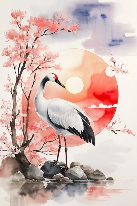 Japan Painting, Chinese Landscape Painting, Japanese Watercolor, Japanese Drawings, Scenery Paintings, Asian Painting, Traditional Japanese Art, Japanese Landscape, 수채화 그림