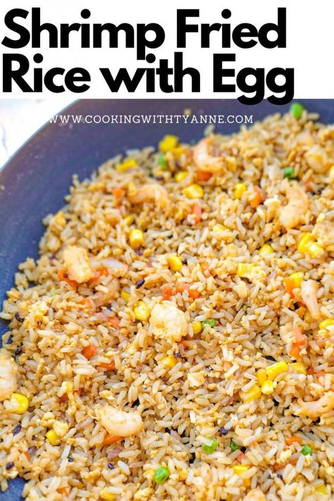 Shrimp Fried Rice With Egg, Fried Rice With Brown Rice, Chinese Shrimp Fried Rice, Easy Shrimp Fried Rice Recipe, Using Leftover Rice, Best Fried Rice Recipe, Rice With Egg, Chinese Shrimp, Seafood Fried Rice