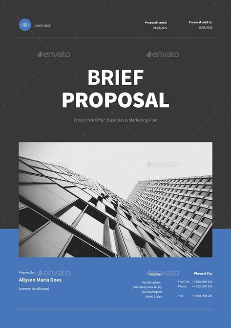 Brief Proposal Proposal Format, Proposal Design, Business Marketing Plan, Pixel Design, Proposal Template, Print Fonts, Business Proposal, Proposal Templates, Modern Graphic Design