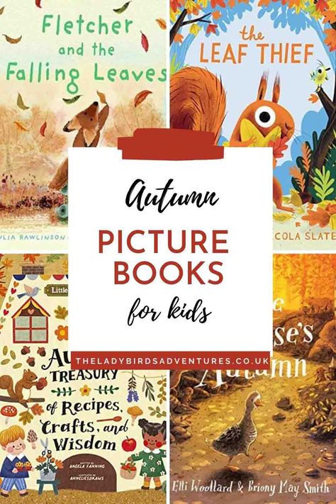 October Picture Books, September Books For Preschool, September Picture Books, Autumn Books For Kids, Fall Chapter Books For Kids, Fall Children’s Books, Books For Autumn, Themed Bookshelves, Autumn Homeschool