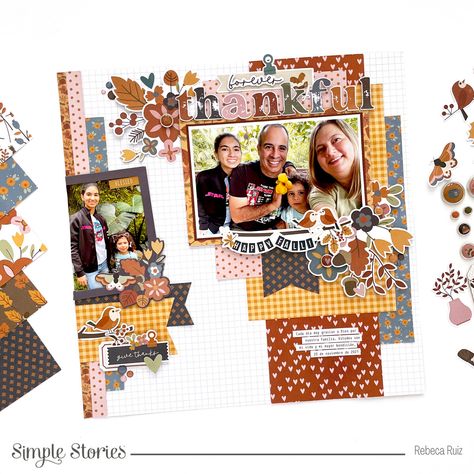 Forever Thankful Layout - Project Idea - Scrapbook.com Fall Scrapbook Layouts, Beautiful Scrapbook Layouts, Simple Scrapbook, Halloween Scrapbook, Scrap Ideas, Fall Scrapbook, Multi Photo, Scrapbooking Inspiration, Thankful And Blessed