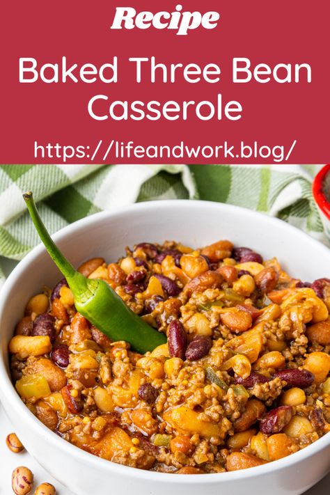 3 Bean Casserole, Three Bean Casserole, Bean Casserole Recipes, Casserole Recipes Healthy, Dill Pickle Pasta Salad, Canned Soup, Healthy Casserole Recipes, Green Chili Peppers, Dinner Choices