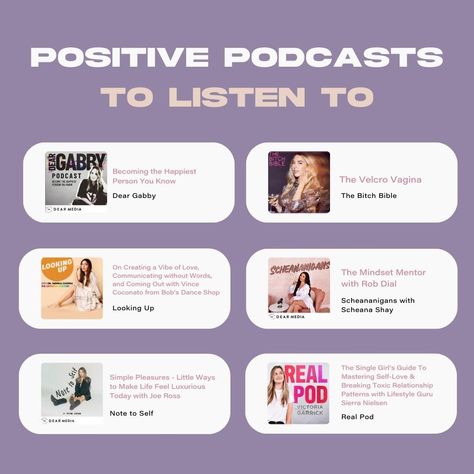 Want to turn your listening time into a positivity party? These positive podcasts are your ticket to a brighter, happier day! Join us as we dive into shows that celebrate the good, uplift spirits, and inspire greatness. Get ready to soak in the positivity wave! #PodcastLove #PositivityMatters #PodcastCommunity Affirmation Podcasts, Positive Podcasts, Good Podcasts, Dear Media, Motivational Podcasts, Facing Fear, Youtube Business, Development Books, Spiritual Advisor