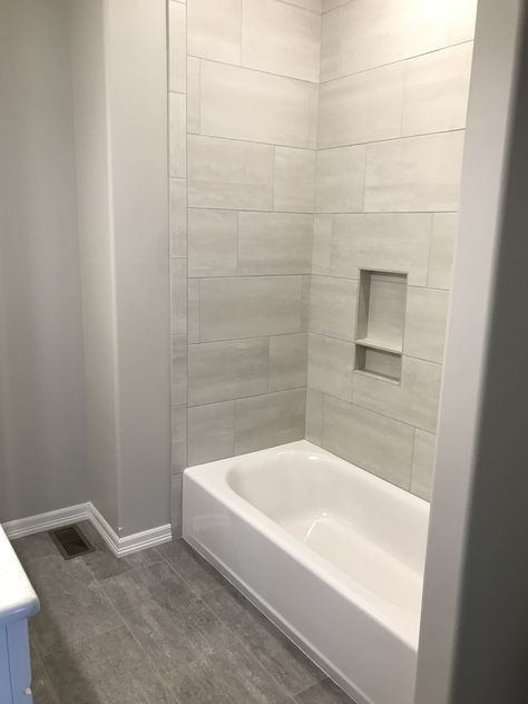 12x24 Tub Wall Tile, 12x24 Tile Bathtub Surround, 12x24 Shower Wall Tile With Tub, 12x24 Tub Surround Tile, 12x24 Bathtub Wall Tile, Large Format Tile Tub Surround, Large Tile Bathtub Surround, Tile Above Shower Surround, 12x24 Shower Wall Tile