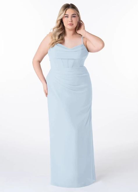 Mist Azazie Mai Bridesmaid Dresses | Azazie Bridesmaid Dresses Azazie, Chiffon Long Dress, Rose Champagne, Azazie Bridesmaid Dresses, Long Bridesmaid Dress, Pink Candy, Color Style, Steel Blue, Rose Petals