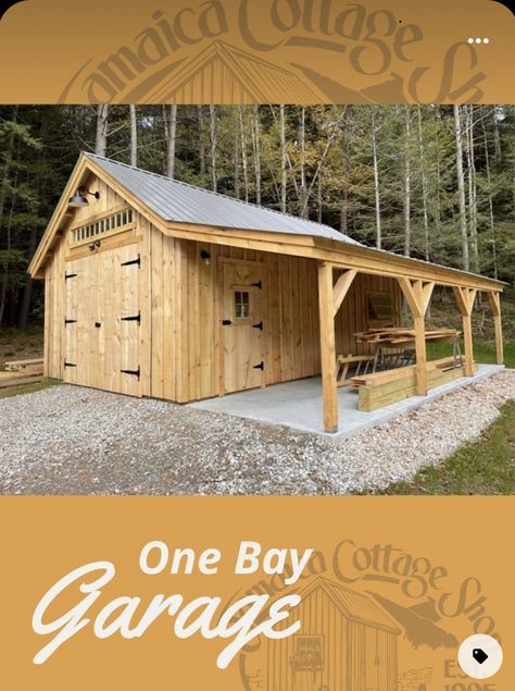 Wood Shelter, Store Firewood, Sheds Ideas Backyard, Atv Implements, Classic Garage, Backyard Barn, Backyard Garage, Small Barns, Modern Americana