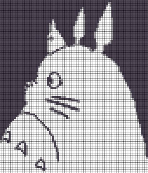 Alpha Pattern #19453 Preview added by NobodyElse Crochet Blanket Alpha Pattern, Totoro Pixel Grid, Totoro Crochet Pattern Free, Totoro Grid Pattern, Studio Ghibli Crochet Graph, Totoro Alpha Pattern, Alpha Patterns Crochet Studio Ghibli, Crochet Alpha Pattern Studio Ghibli, Totoro Crochet