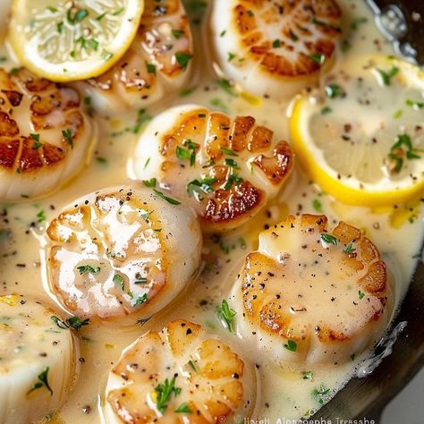 Lemon Wine Sauce, Recipes Scallops, Lemon Wine, Keto Seafood Recipes, Frozen Scallops, Seafood Recipes Scallops, Seafood Dish Recipes, Keto Seafood, Fish Dinner Recipes