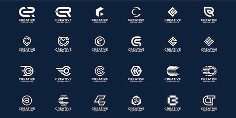 Vector set of creative monogram letter c... | Premium Vector #Freepik #vector #monogram-logo #initial-logo #abstract-symbol #logo-collection Letter C Logo Design, Hm Logo, C Logo Design, Letter C Logo, Dynamic Logo, Logo C, Letter Symbols, Abstract Logo, C Logo