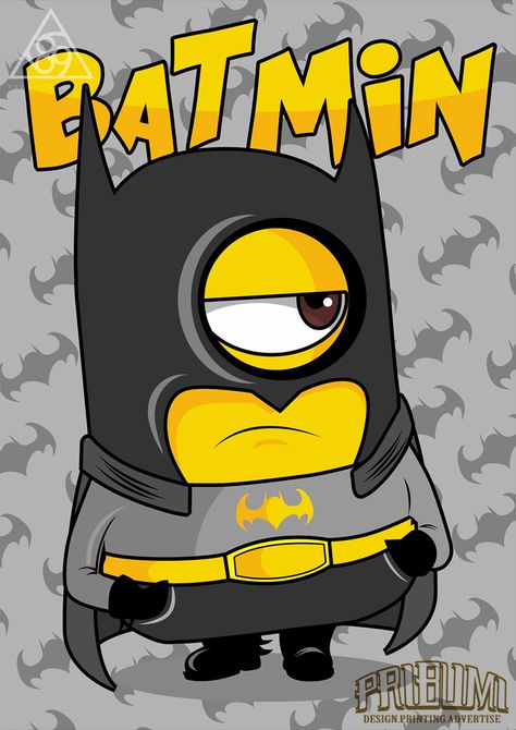 BatMin. Batman Cartoon Art, Batman Tattoo Ideas, Minions Drawing, Minion Cartoon, Minion Painting, Minion Drawing, Minion Art, Batman Cartoon, Batman Pictures