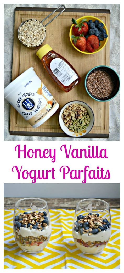 Honey Vanilla Yogurt Parfaits with Homemade Spiced Honey Granola Parfait Yogurt, Breakfast Yogurt, Yogurt Parfait Recipe, Recipes Brunch, Fruit Muffins, Spiced Honey, Yogurt Parfaits, Granola Parfait, Chicory Recipe