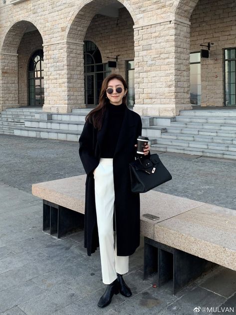 Korea Winter Outfit Korean Style, Korean Autumn Outfit, Korean Street Fashion Women, Korean Winter Outfits, Japan Outfits, Winter Coat Outfits, Ny Outfits, Outfits Cold, Trendy Outfit Ideas