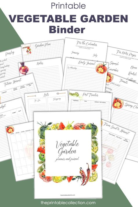 Garden Binder, Plant Tracker, Free Garden Planner, Gardening Printables, Fall Checklist, Harvest Vegetables, Productive Garden, Weekly Journal, Vegetable Garden Planner