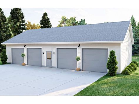 050G-0159: 4-Car Garage Plan with Boat Storage Large Garage Plans, Cabin Garage, Detached Garage Designs, Carport Ideas, Advanced House Plans, Garage Plans Detached, Garage Designs, 4 Car Garage, Large Garage