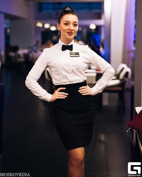 Waiter Uniform Design, Bartender Uniform, Waiter Outfit, Female Bartender, Female Tie, Bartender Outfit, Waitress Outfit, Waitress Uniform, Formal Suits Men