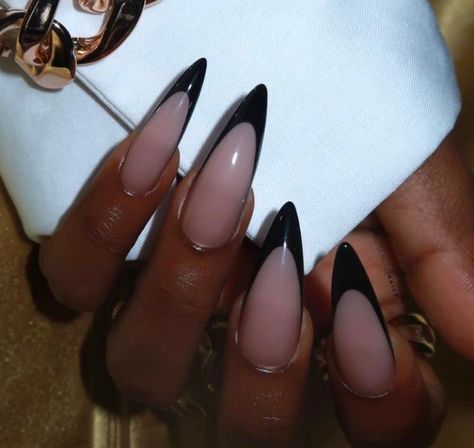 Black Nails Design, Wife Nails, Black French Nails, Acrylic Nails Stiletto, Black Acrylic Nails, Stiletto Nails Designs, French Acrylic Nails, Mob Wife, Black Nail Designs