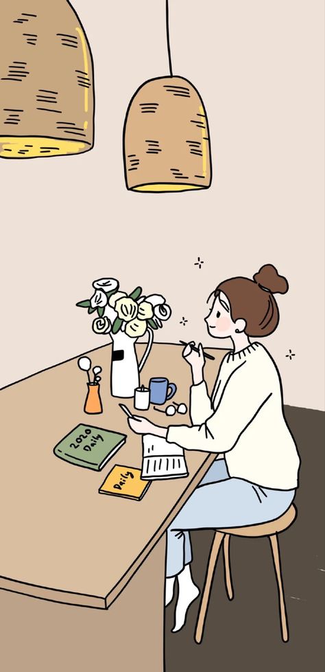 Pharmacy Art Wallpaper, Daily Moments Art, Selfcare Drawing, Girlpower Wallpaper, Pharmacy Wallpaper, Cute Drawings Of People, Pharmacy Art, Grid Wallpaper, Daily Moments